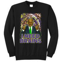 Funny Joe Biden Zombie I Need Brains Anti Liberals Halloween Sweatshirt