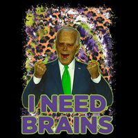 Funny Joe Biden Zombie I Need Brains Anti Liberals Halloween Impact Tech Backpack