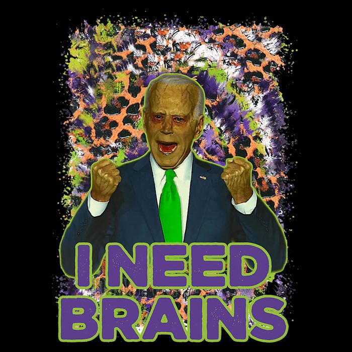 Funny Joe Biden Zombie I Need Brains Anti Liberals Halloween Impact Tech Backpack