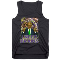 Funny Joe Biden Zombie I Need Brains Anti Liberals Halloween Tank Top