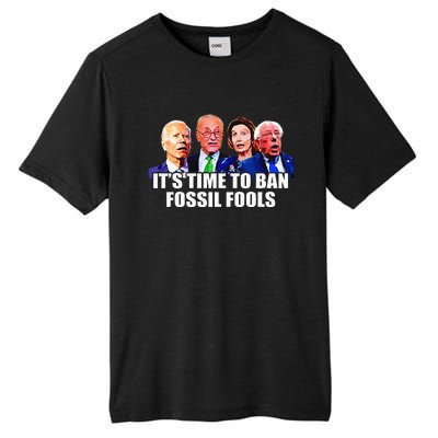 Funny Joe Biden Its Time To Ban Fossil Fools Anti Liberals Tall Fusion ChromaSoft Performance T-Shirt