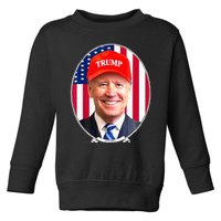 Funny Joe Biden Wearing Hat Trump Toddler Sweatshirt