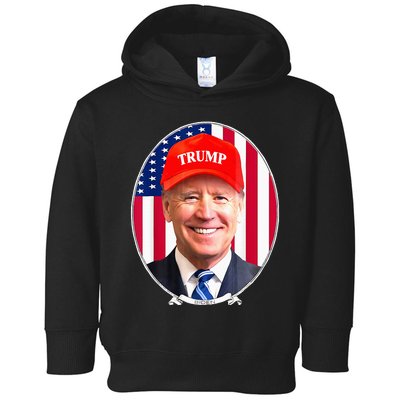 Funny Joe Biden Wearing Hat Trump Toddler Hoodie