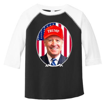 Funny Joe Biden Wearing Hat Trump Toddler Fine Jersey T-Shirt