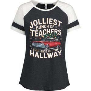 Funny Jolliest Bunch Of Teachers This Side Of The Hallway Enza Ladies Jersey Colorblock Tee