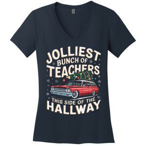 Funny Jolliest Bunch Of Teachers This Side Of The Hallway Women's V-Neck T-Shirt