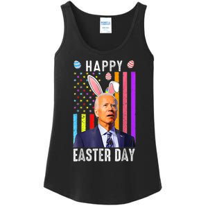 Funny Joe Biden With Bunny Ears Happy Easter Day Easter Eggs Ladies Essential Tank