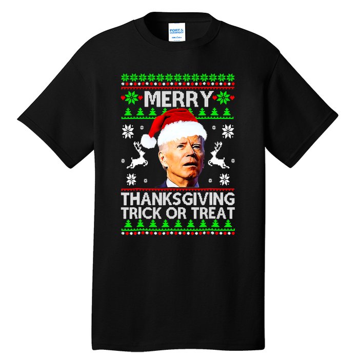 Funny Joe Biden Merry Thanksgiving Trick Or Treat Tall T-Shirt