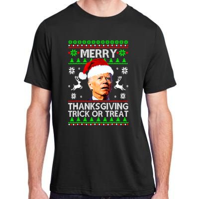 Funny Joe Biden Merry Thanksgiving Trick Or Treat Adult ChromaSoft Performance T-Shirt