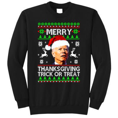 Funny Joe Biden Merry Thanksgiving Trick Or Treat Tall Sweatshirt