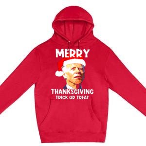 Funny Joe Biden Merry Thanksgiving Trick Or Treat Premium Pullover Hoodie