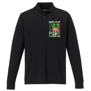 Funny Joe Biden Happy Halloween Confused St Patricks Day Performance Long Sleeve Polo