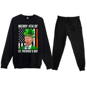 Funny Joe Biden Happy Halloween Confused St Patricks Day Premium Crewneck Sweatsuit Set