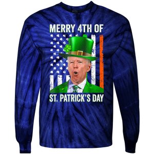 Funny Joe Biden Happy Halloween Confused St Patricks Day Tie-Dye Long Sleeve Shirt