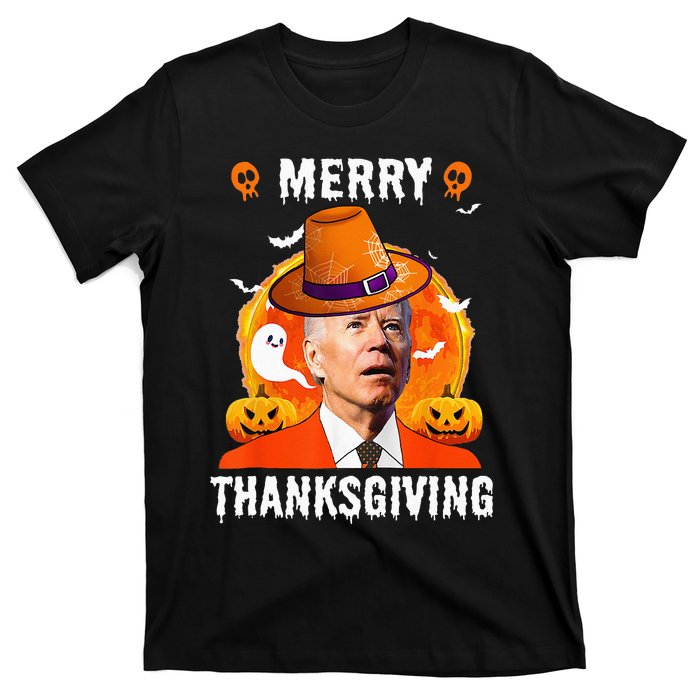 Funny Joe Biden Confused Merry Thanksgiving For Halloween T-Shirt