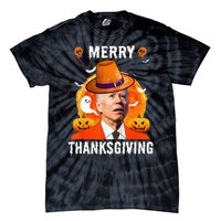 Funny Joe Biden Confused Merry Thanksgiving For Halloween Tie-Dye T-Shirt