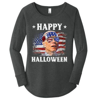 Funny Joe Biden Happy Halloween Confused 4th Of July Women's Perfect Tri Tunic Long Sleeve Shirt