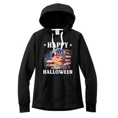 Funny Joe Biden Happy Halloween Confused 4th Of July Women's Fleece Hoodie