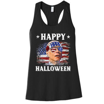 Funny Joe Biden Happy Halloween Confused 4th Of July Women's Racerback Tank