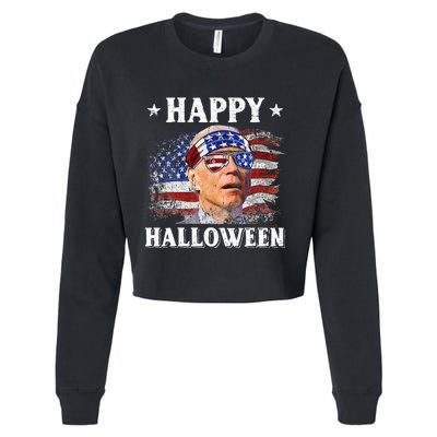 Funny Joe Biden Happy Halloween Confused 4th Of July Cropped Pullover Crew