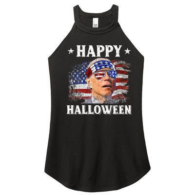 Funny Joe Biden Happy Halloween Confused 4th Of July Women's Perfect Tri Rocker Tank