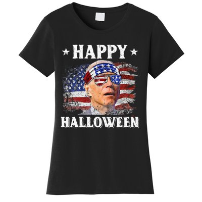 Funny Joe Biden Happy Halloween Confused 4th Of July Women's T-Shirt