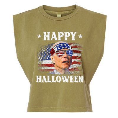 Funny Joe Biden Happy Halloween Confused 4th Of July Garment-Dyed Women's Muscle Tee