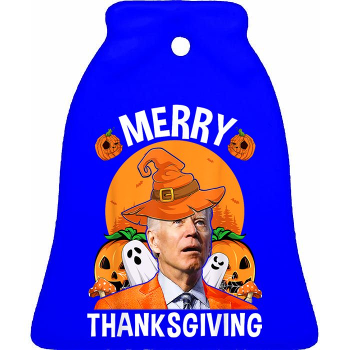 Funny Joe Biden Happy Halloween Cute Gift Merry Thanksgiving Funny Gift Ceramic Bell Ornament