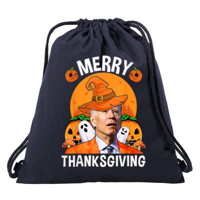 Funny Joe Biden Happy Halloween Cute Gift Merry Thanksgiving Funny Gift Drawstring Bag