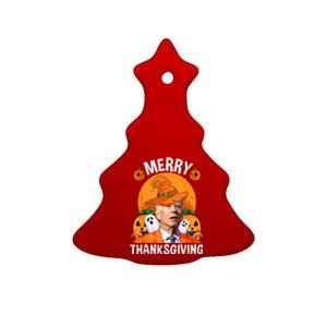 Funny Joe Biden Happy Halloween Cute Gift Merry Thanksgiving Funny Gift Ceramic Tree Ornament