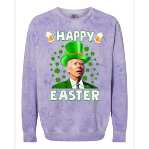 Funny Joe Biden Easter Confused St Patricks Day Colorblast Crewneck Sweatshirt