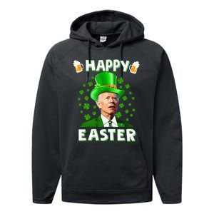 Funny Joe Biden Easter Confused St Patricks Day Performance Fleece Hoodie