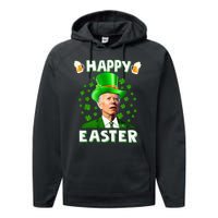 Funny Joe Biden Easter Confused St Patricks Day Performance Fleece Hoodie