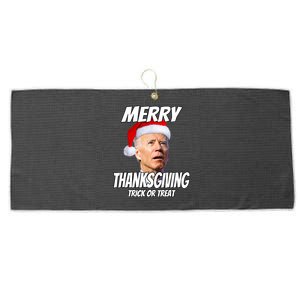 Funny Joe Biden Merry Thanksgiving Trick Or Treat TShirt Large Microfiber Waffle Golf Towel