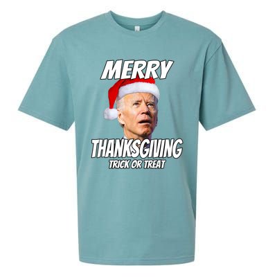 Funny Joe Biden Merry Thanksgiving Trick Or Treat TShirt Sueded Cloud Jersey T-Shirt