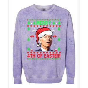 Funny Joe Biden Merry 4th Of Easter Ugly Christmas Cute Gift Colorblast Crewneck Sweatshirt