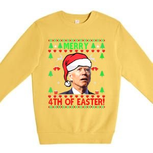 Funny Joe Biden Merry 4th Of Easter Ugly Christmas Cute Gift Premium Crewneck Sweatshirt