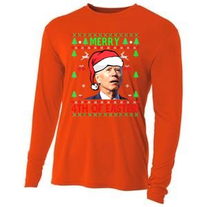 Funny Joe Biden Merry 4th Of Easter Ugly Christmas Cute Gift Cooling Performance Long Sleeve Crew