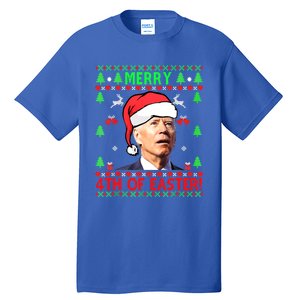 Funny Joe Biden Merry 4th Of Easter Ugly Christmas Cute Gift Tall T-Shirt