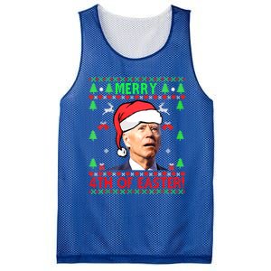 Funny Joe Biden Merry 4th Of Easter Ugly Christmas Cute Gift Mesh Reversible Basketball Jersey Tank