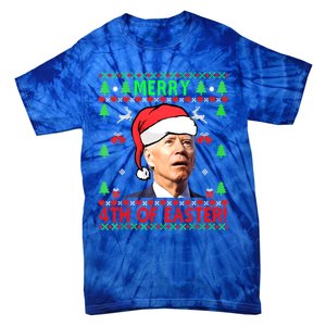 Funny Joe Biden Merry 4th Of Easter Ugly Christmas Cute Gift Tie-Dye T-Shirt