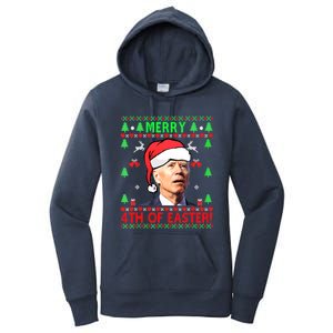 Funny Joe Biden Merry 4th Of Easter Ugly Christmas Cute Gift Women's Pullover Hoodie