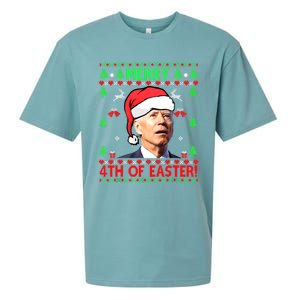 Funny Joe Biden Merry 4th Of Easter Ugly Christmas Cute Gift Sueded Cloud Jersey T-Shirt