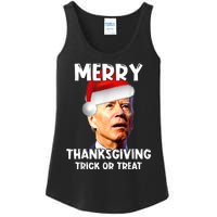 Funny Joe Biden Santa Hat Merry Thanksgiving Christmas Ladies Essential Tank