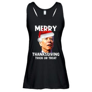 Funny Joe Biden Santa Hat Merry Thanksgiving Christmas Ladies Essential Flowy Tank