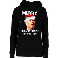 Funny Joe Biden Santa Hat Merry Thanksgiving Christmas Womens Funnel Neck Pullover Hood