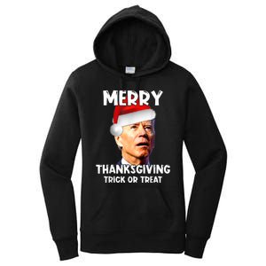 Funny Joe Biden Santa Hat Merry Thanksgiving Christmas Women's Pullover Hoodie