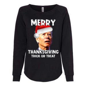 Funny Joe Biden Santa Hat Merry Thanksgiving Christmas Womens California Wash Sweatshirt