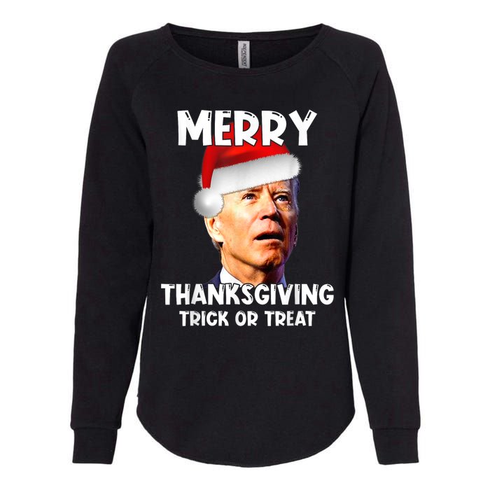 Funny Joe Biden Santa Hat Merry Thanksgiving Christmas Womens California Wash Sweatshirt