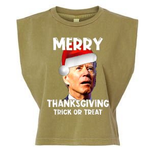 Funny Joe Biden Santa Hat Merry Thanksgiving Christmas Garment-Dyed Women's Muscle Tee